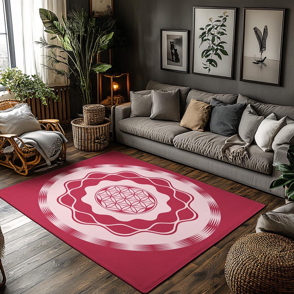 

Tuniu Sacred Geometry Mandala Rug Mat Floor Home Decor Living Room Kitchen Rug 50x80cm