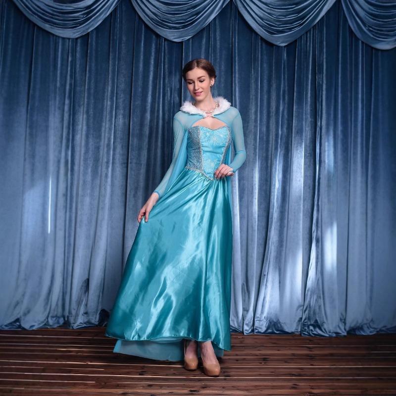 Halloween Prinzessinnenkleid Erwachsenenkostüm Frozen Elsa Elsa Prinzessin Elsa Kleid Cosplay Make-up Tanz