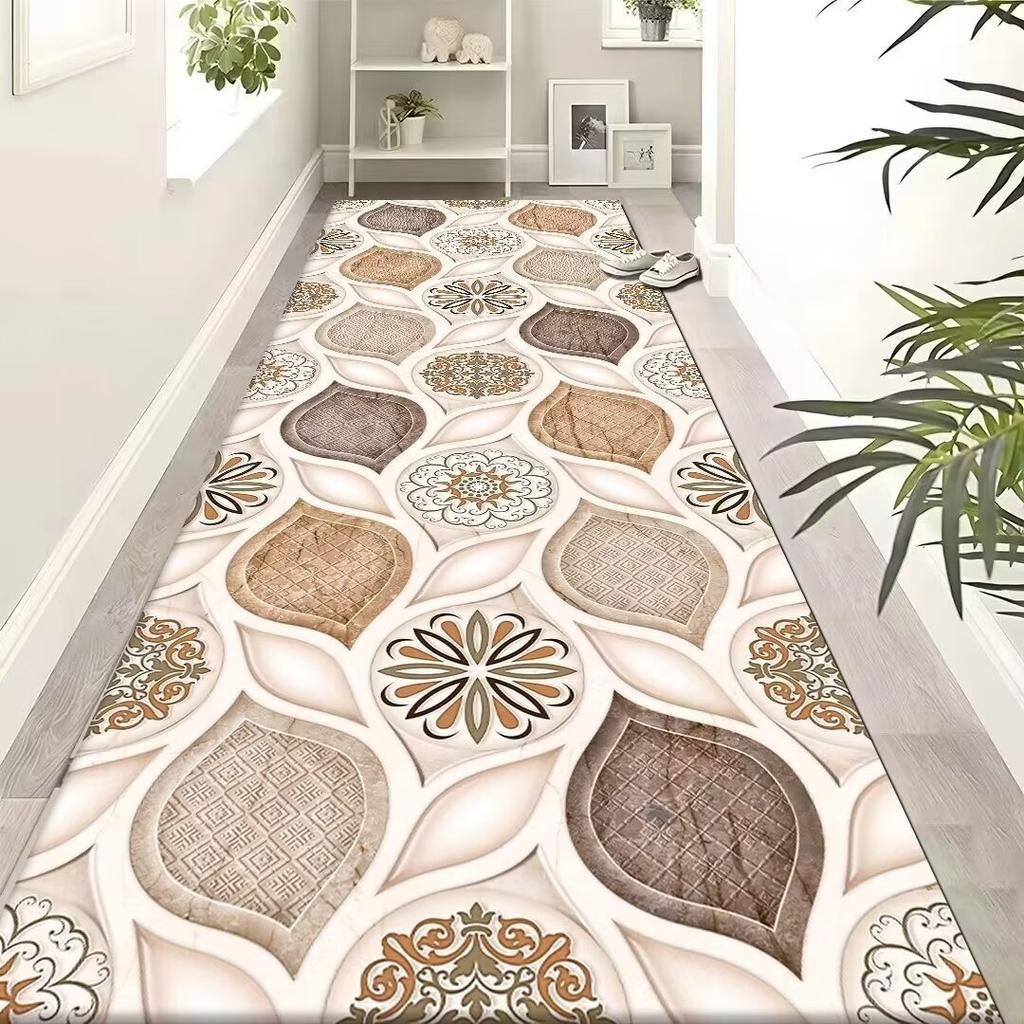 Persian Style Living Room Hall Carpet Long Hallway Corridor Rugs Non-slip Stairs Decor Runner Rug Kitchen Mat Size Customized