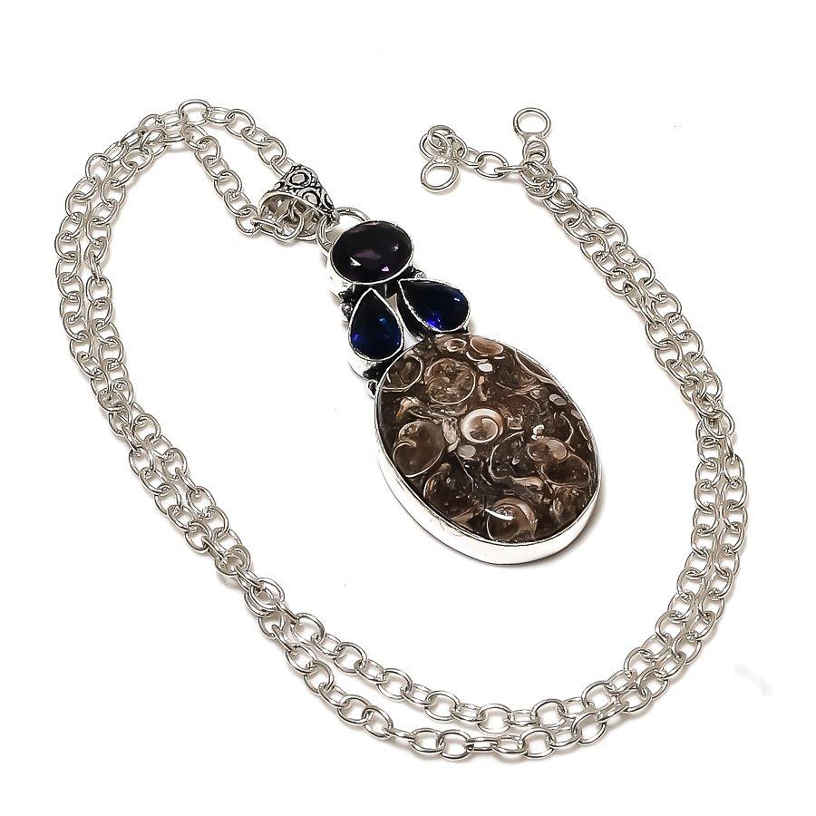 

Ископаемая черепаха, топаз, драгоценный камень, этническая ювелирная подвеска ручной работы 2,36 дюйма VR-2246