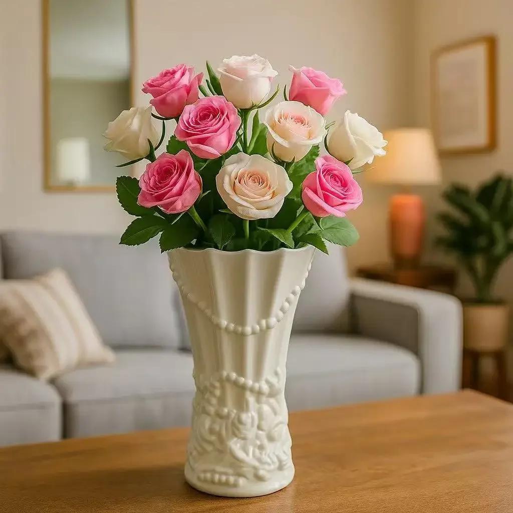 

Modern Ceramic Vase Large-diameter Water Flower Utensil, Nordic Living Room Table, Dried Flower Ornament Home Decoration