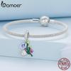 BAMOER 925 Sterling Silber farbiger Blumenanhänger Gänseblümchen-Charms passen zum Selbermachen von Armbändern und Armreifen, Libellen-Charms, feiner Schmuck