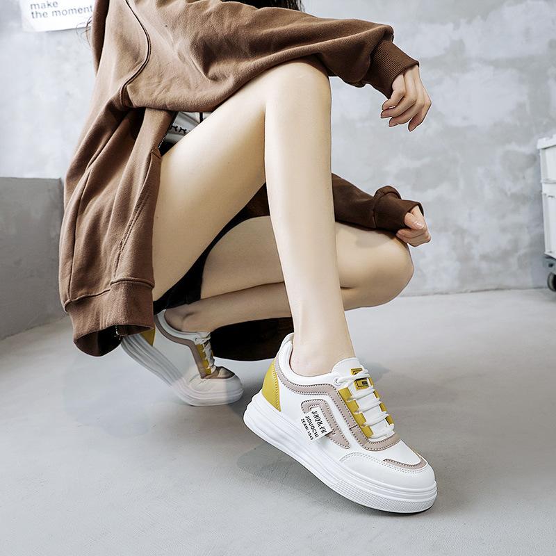 W1780 новые белые туфли на платформе на скрытом каблуке — фото 3