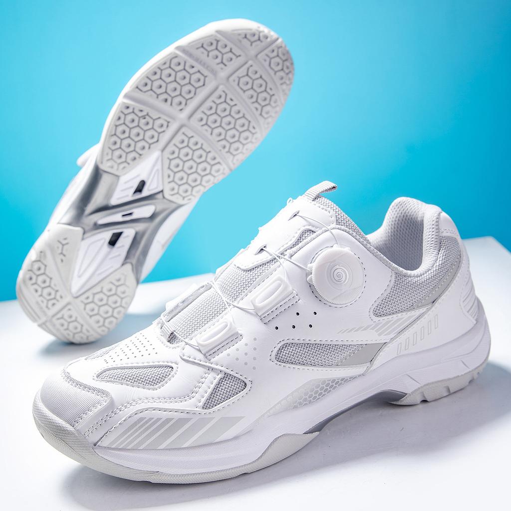Badminton shoes couple sports shoes professional beef tendon sole anti-skid training lightweight double rotating buckle high-quality sports shoes