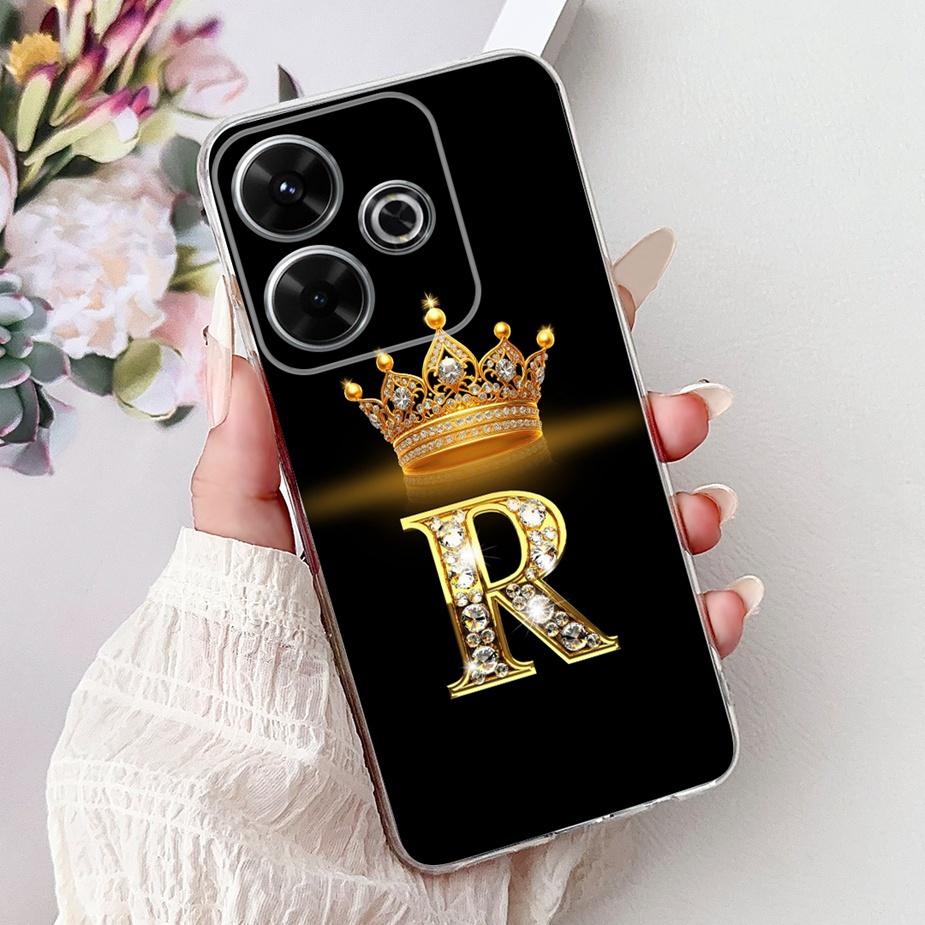For Xiaomi Redmi 13 Case New Letters Cover 6.79'' Clear Silicone Soft TPU Phone Case For Xiaomi Redmi 13 Redmi13 Back Cover Bags