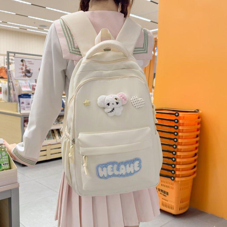 Schoolbag1011 new ins student versatile simple backpack backpack cute girl college student design waterproof schoolbag