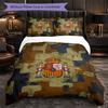 Spain Football Pattern 3 Pieces Bedding Set Soft Microfiber Duvet Cover with Pillow Cases for Bedroom