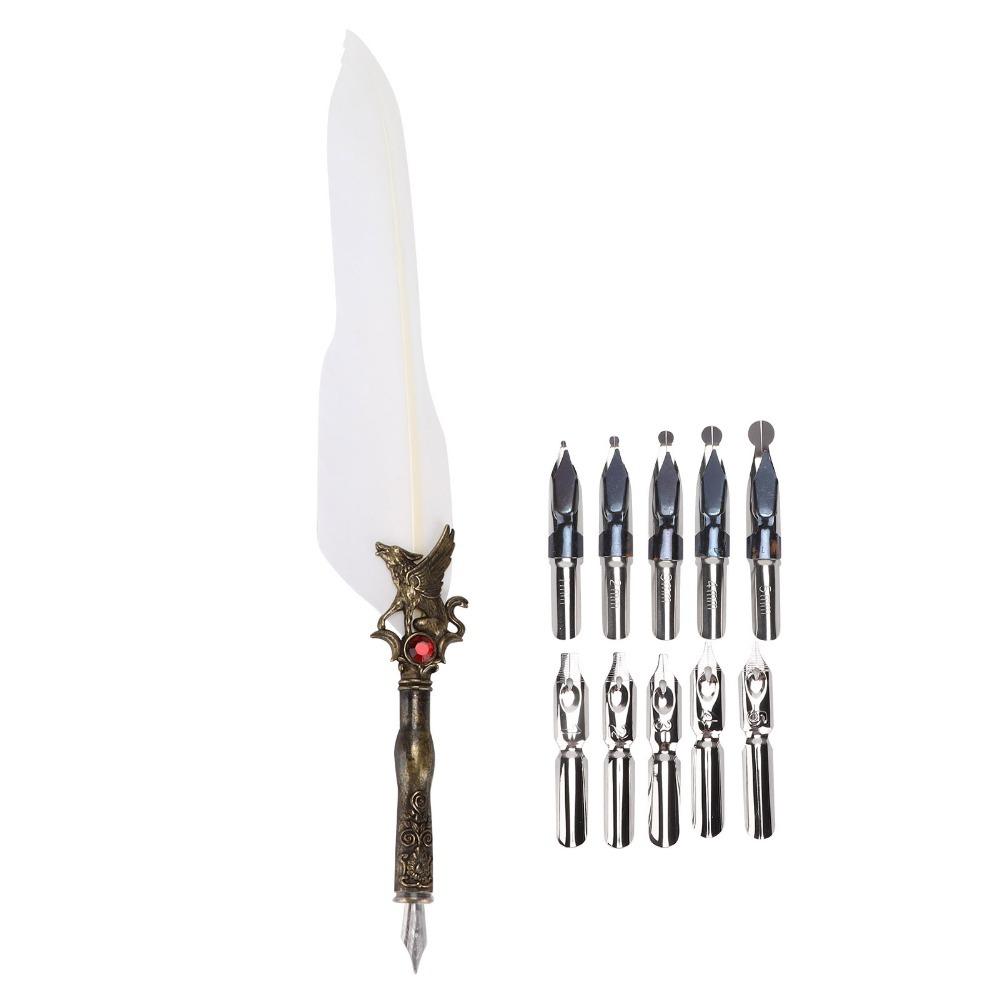 Stainless Steel Feather Quill Feather Shaft Vintage Signature Pen Thing Collection