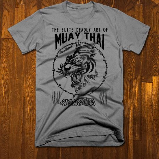 Футболка Кикбоксера Муай Тай UFC/MMA Таиланд Як Сант Тигриный стиль Тайский Бокс футболка 2XL