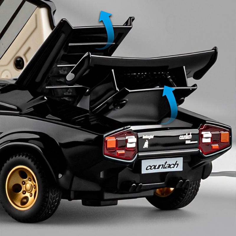 1:32 Countach LP500S Supercar Spielzeugauto Modell Rad Lenkung Geräusch und Licht Kinderspielzeug Sammlerstücke Geburtstagsgeschenke