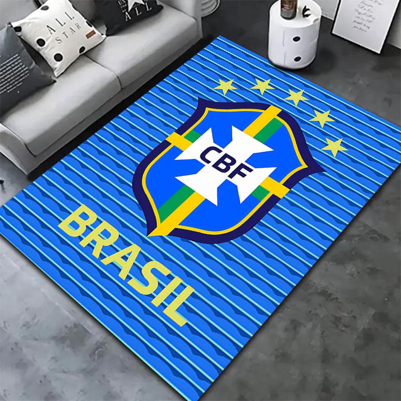 Brazil National Football Team Carpet Rug for Living Room Bedroom Home Sofa Decoration,Kids play Non-slip Floor Mat