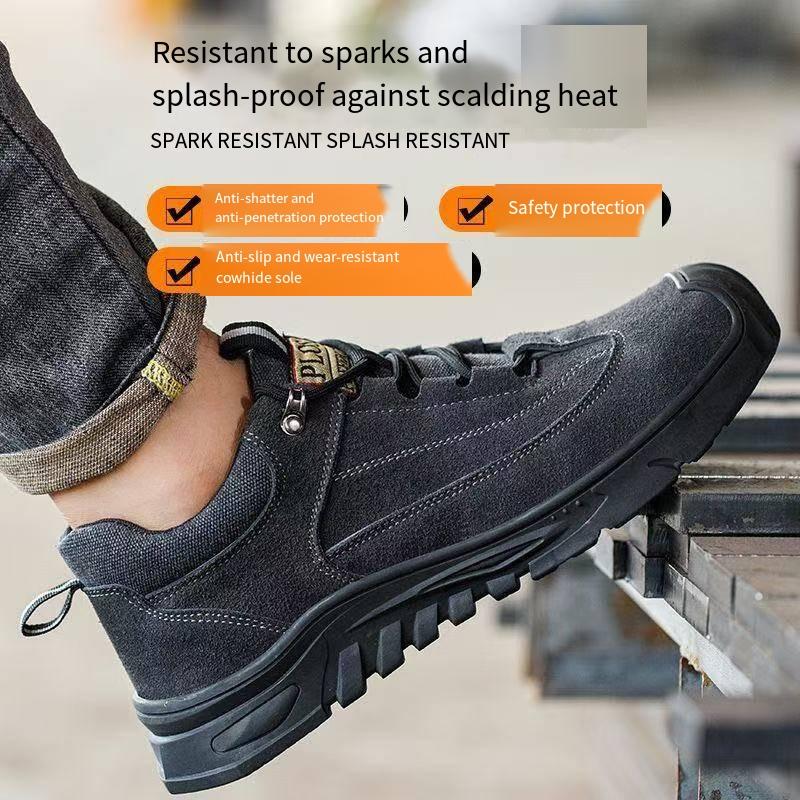 Oulylan Are Breathable in All Seasons Anti-smashing Anti-piercing Ladle Wear-resistant Safety Shoes Men's Labor Insurance Shoes