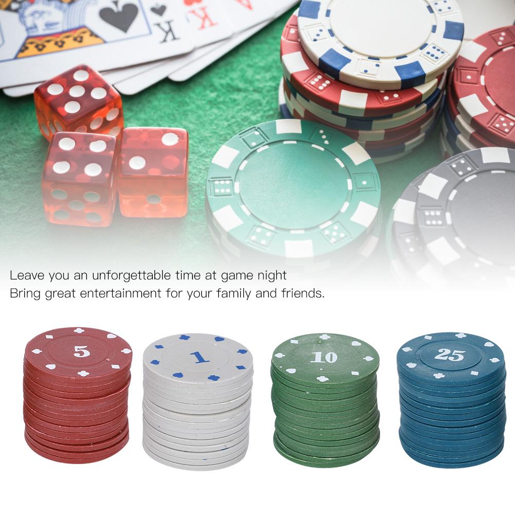 100 Stück Pokerchips Karten mit Dealer-Chip Tragbarer Tragekoffer für Kinder Erwachsene