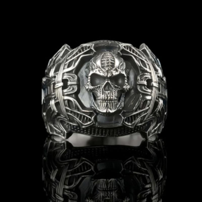 Skull Mechanical Style Men's Ring Punk Trend Ring Fashion Jewelry