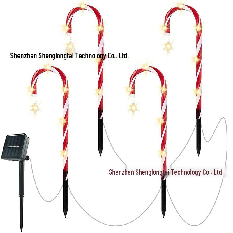 Candy Cane Solar LED Christmas Garden Lights - Plug-Free Outdoor Decor