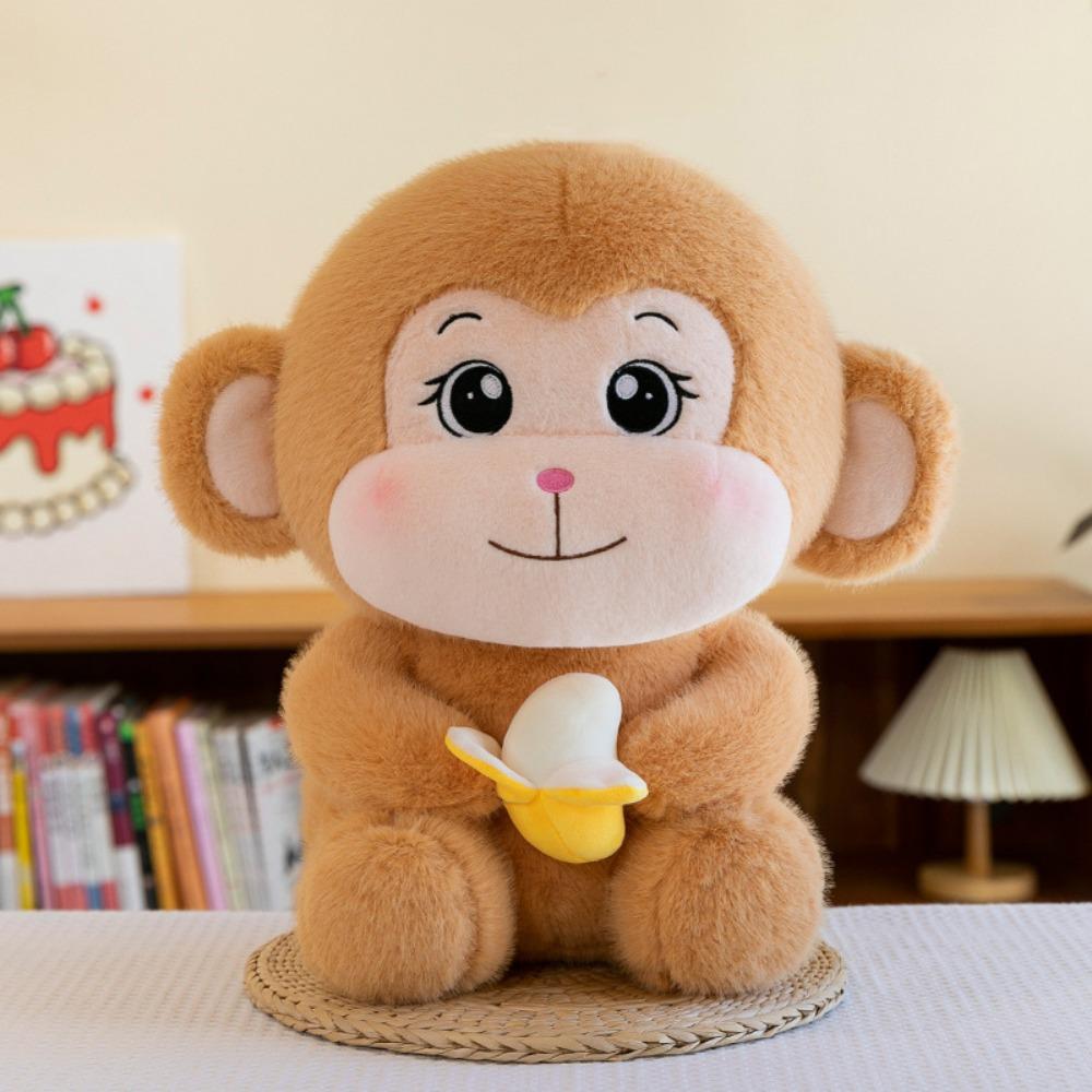 Stuffed Banana Monkey Plush Toy Fluffy Banana Monkey Doll Funny Monkey Stuffed Doll Easter Gifts 22cm хаки