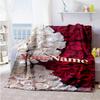 Rose Personalized Text Blanket Cozy Personalized Blanket Durable Comfort Perfect for Living Room Office Picnics Seaside for All Occasions