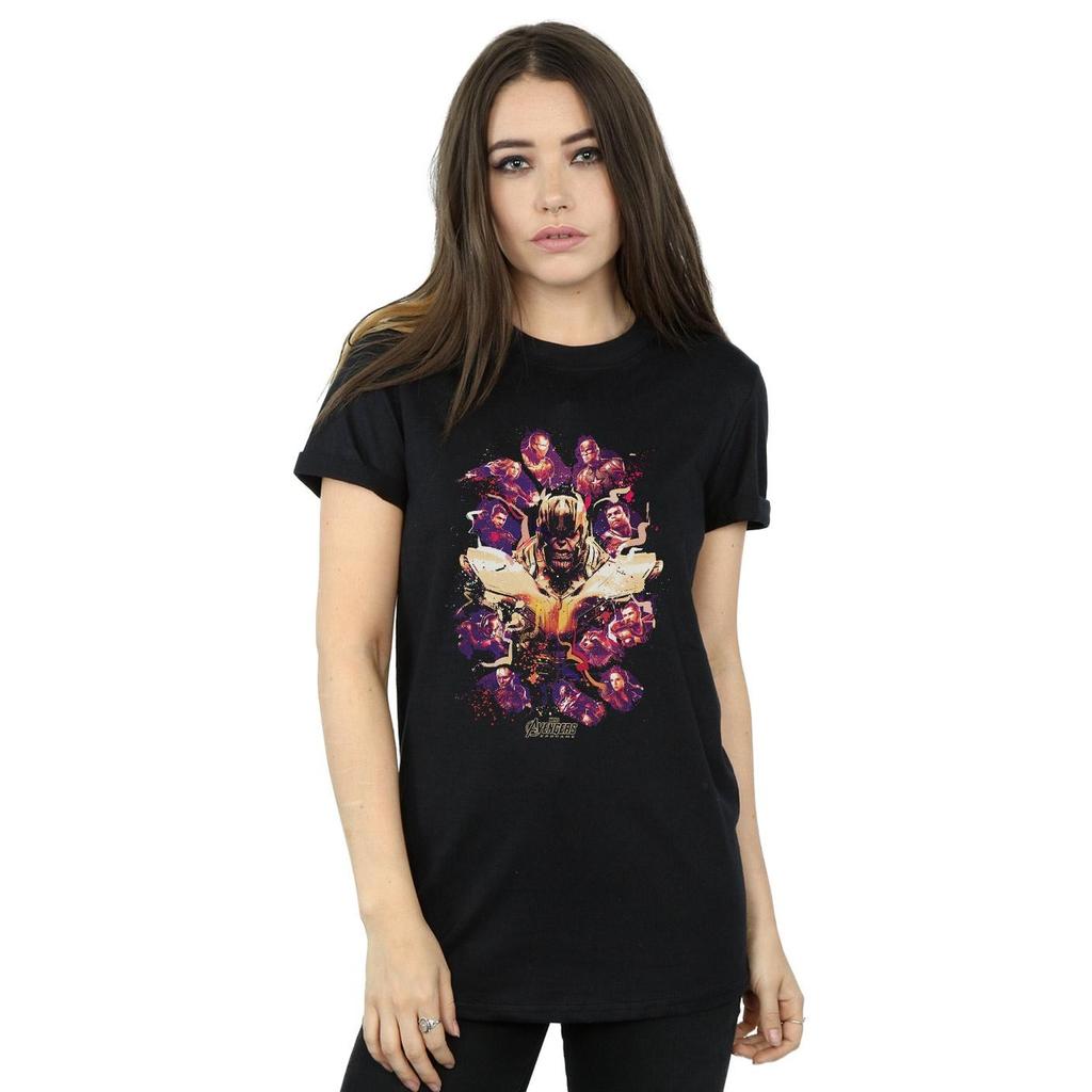 Marvel Womens/Ladies Avengers Endgame Movie Splatter Cotton Boyfriend T-Shirt