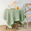 Cream Style Cozy Tassel Cotton Linen Tablecloth Photography Backdrop Prop Round Table Decoration Cloth Versatile Coffee Table Cover Dining Table Mat