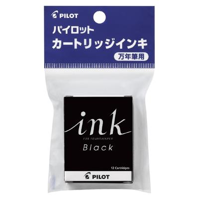 Pilot Fountain Pen Black 12 PIRF12SB Cartridges, Ink,
