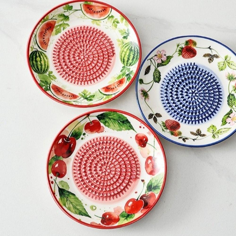 Piatto Rotondo Ceramica Grattugia Zenzero Antiscivolo Piatto per Grattugiare Verdure Macinazione Zenzero