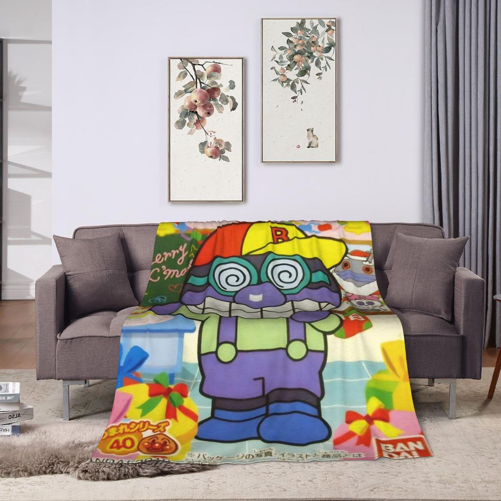 Baikinman Anime  Blanket  Soft Warm Pattern Plush Throw Blanket For Outdoor Decorative Flannel Bedspread Bed Cover