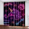 Free Shipping Pink Black Rainbow Unicorn Cartoon Window Thin Shading Curtain Kids Childern for Bedroom Living Room Decor Hooks