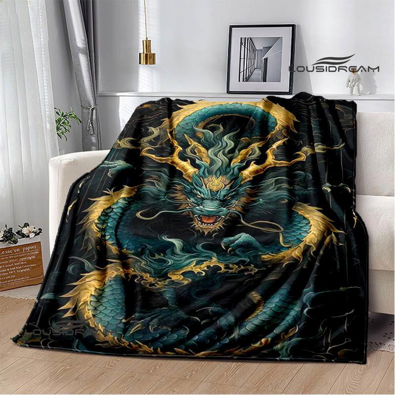 3D Retro dragon Printed blanket Flannel Warm blankets Soft and comfortable blanket bed linings cubre cama Birthday Gift