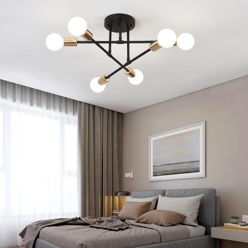 6 Heads LED Ceiling Lamp for Living Room Nordic Dome Light Home Decoration Lighting Natural Light 3 Colors Lighting Chandelier