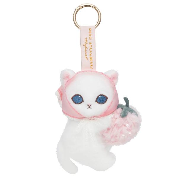 mofusand Cat Plush doll Keychain MERCI STRAWBERRY Pink Japan