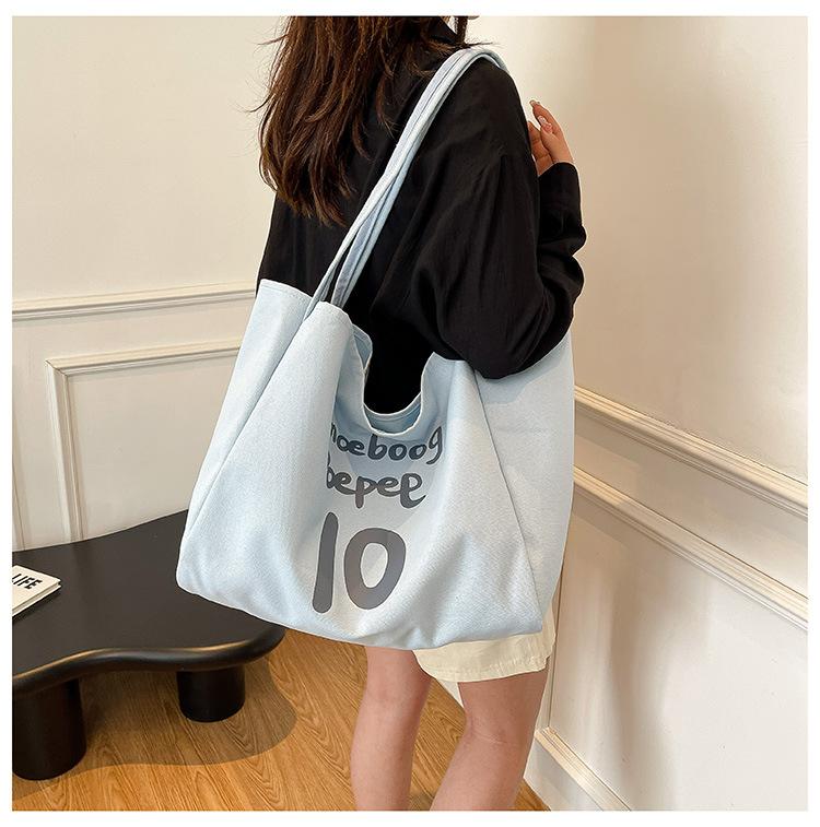 New Shoulder Bag Tote Bag Large Capacity Shopping Bag Lazy Style Letter Armpit Bag