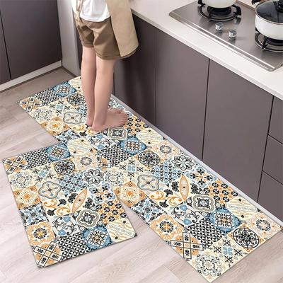 Vintage Pattern Kitchen Carpet Mat Rug Long Striped Design Home Decoration for Cooking Area Floor Mat Bedroom Decor Rugs