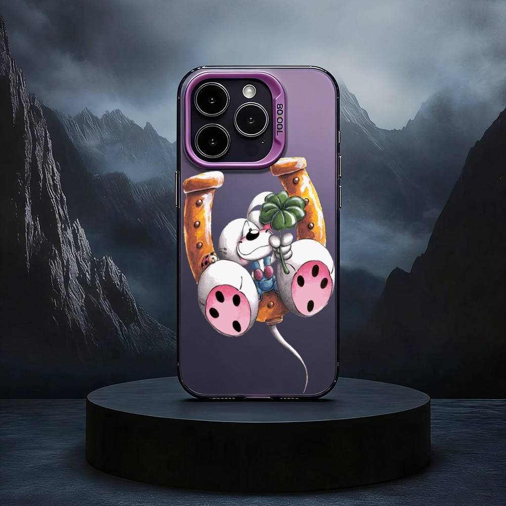 Cartoon Diddls Mouses Phone Case For iPhone17,16,15,14,13,12,11 Plus,Pro Max Black Candy Silver Phone Case
