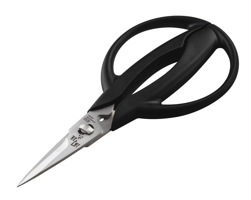 KAI Corporation Seki Magoroku Flower Cutting Scissors, Black, Approx. 18.7cm (W) X 9cm (D) X 1.3cm (H), 217001, Made In Japan