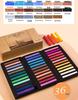 Mali Brand Pastel Chalk Set - 36 Colors Chalk Powder with Brushes for Beginners