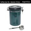 Airtight Stainless Steel Coffee Bean Storage Jar with Measuring Spoon