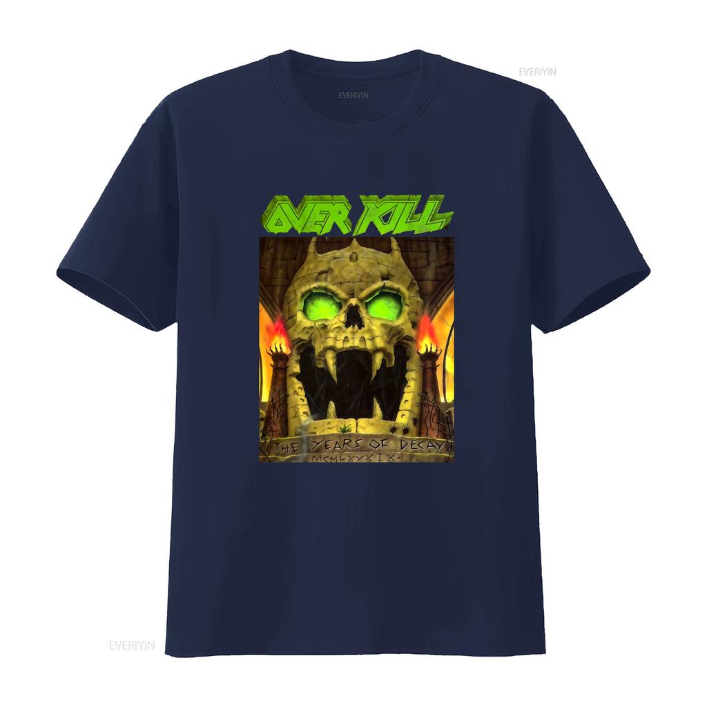 OVERKILL Band Vintage Years Of Decay Tour Concert T Shirt Men S 4XL Black UR102 vintage Washed Casual Versatile homme