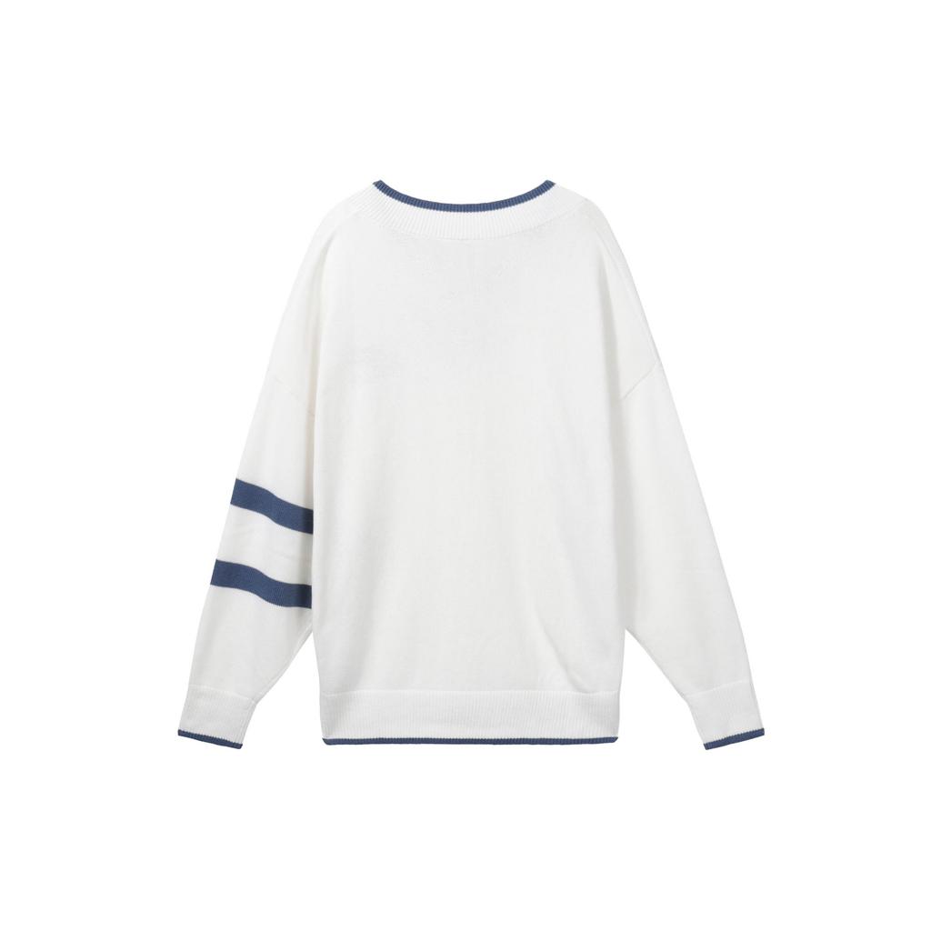Nike SS23 Men's Trend Striped Print Pullover Sweater Off-White DX0009-133