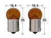 POSH 090086-10 Motorcycle Supplies Turn Signal Valve Set (2 Pieces) 23W Single Bulb, G18 Type Light Bulb, Orange