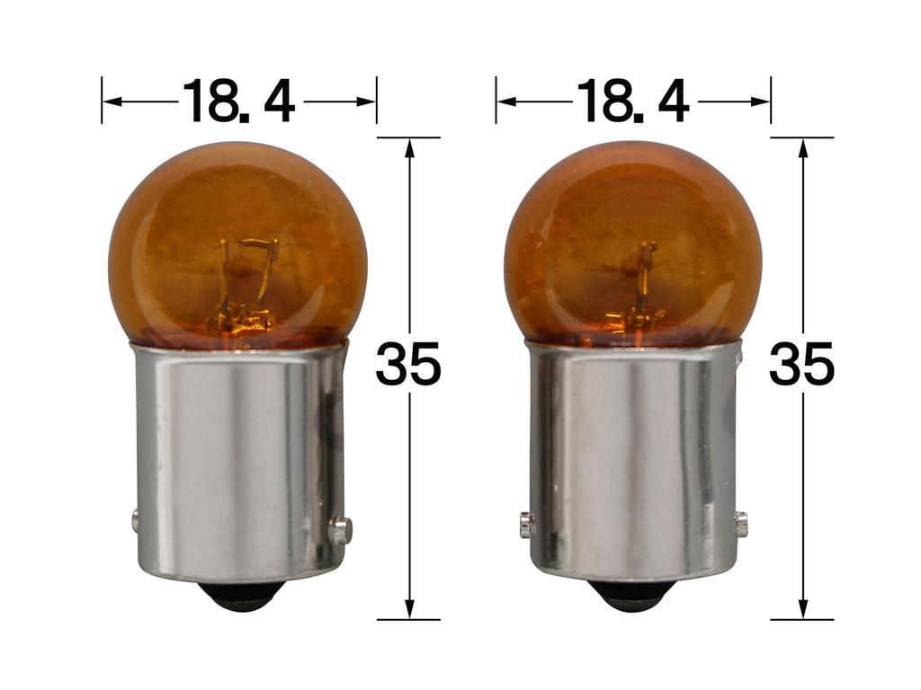 POSH 090086-10 Motorcycle Supplies Turn Signal Valve Set (2 Pieces) 23W Single Bulb, G18 Type Light Bulb, Orange
