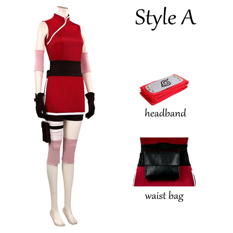 Costum Cosplay Anime Haruno Sakura Tinuta Femei Costume de Carnaval de Halloween