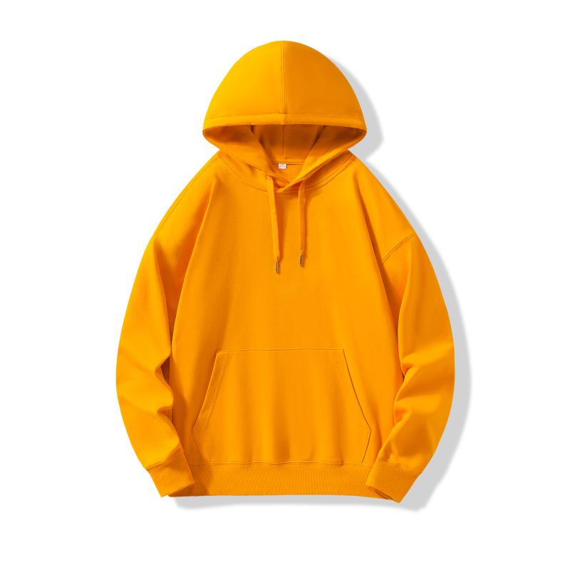 Heavyweight Drop Shoulder Pure Cotton Hooded Sweatshirt with Custom Logo and Printing