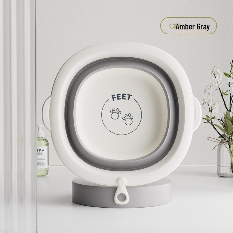 Foldable Silicone Washbasin for Kids and Dorms - Portable and Hangable