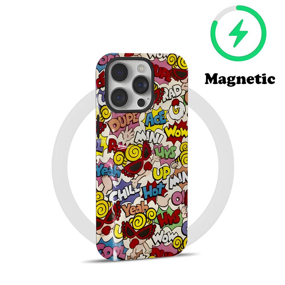 Japan Fashion Hysteric Mini Phone Case Magnetic For IPhone 16 15 14 13 12 11 Pro Max X XR XSMax 7 8 Plus Glossy Film Hard PC Co