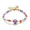Natural Lavender Amethyst Beaded Necklace & Bracelet Set - Non-Fading, Versatile Clavicle Chain