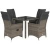 Vidaxl 5-Cz. Garden Furniture Set With Cushions, Grey, PE Rattan