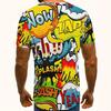 Cartoon Text Graffiti Graphic T-Shirts Summer  Round Neck  Hip Hop Street Short Sleeves Tops