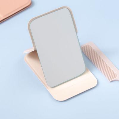 Ivory Cover Stand Square Mirror Small