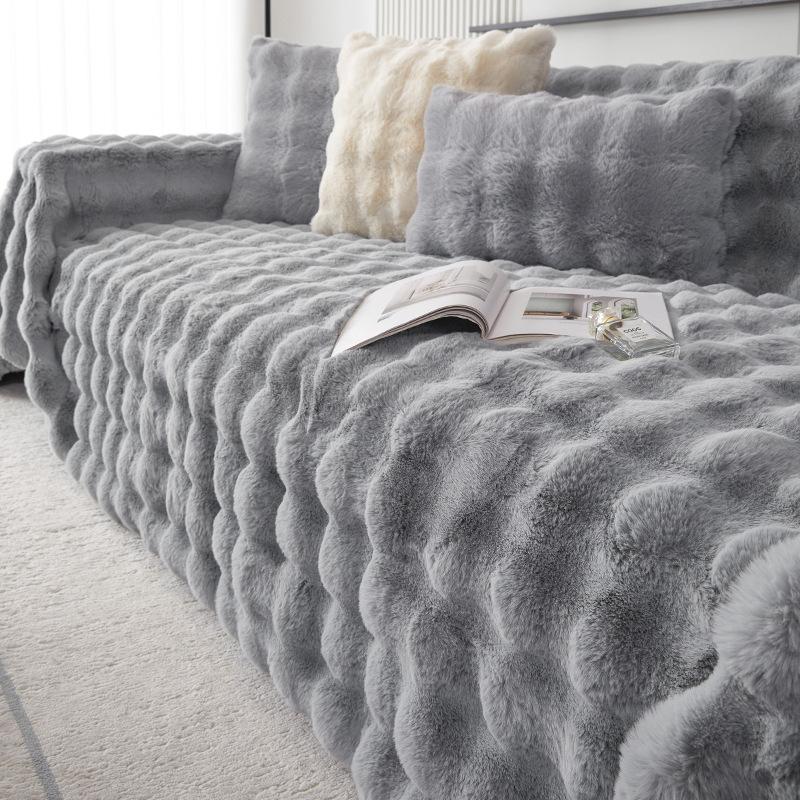 Κάλυμμα καναπέ Rabbit βελούδινο φθινοπωρινό και χειμωνιάτικο κουβέρτα καναπέ σε στιλ κρέμας Παχύ πετσέτα καναπέ με πλήρες κάλυμμα κατά των γρατσουνιών