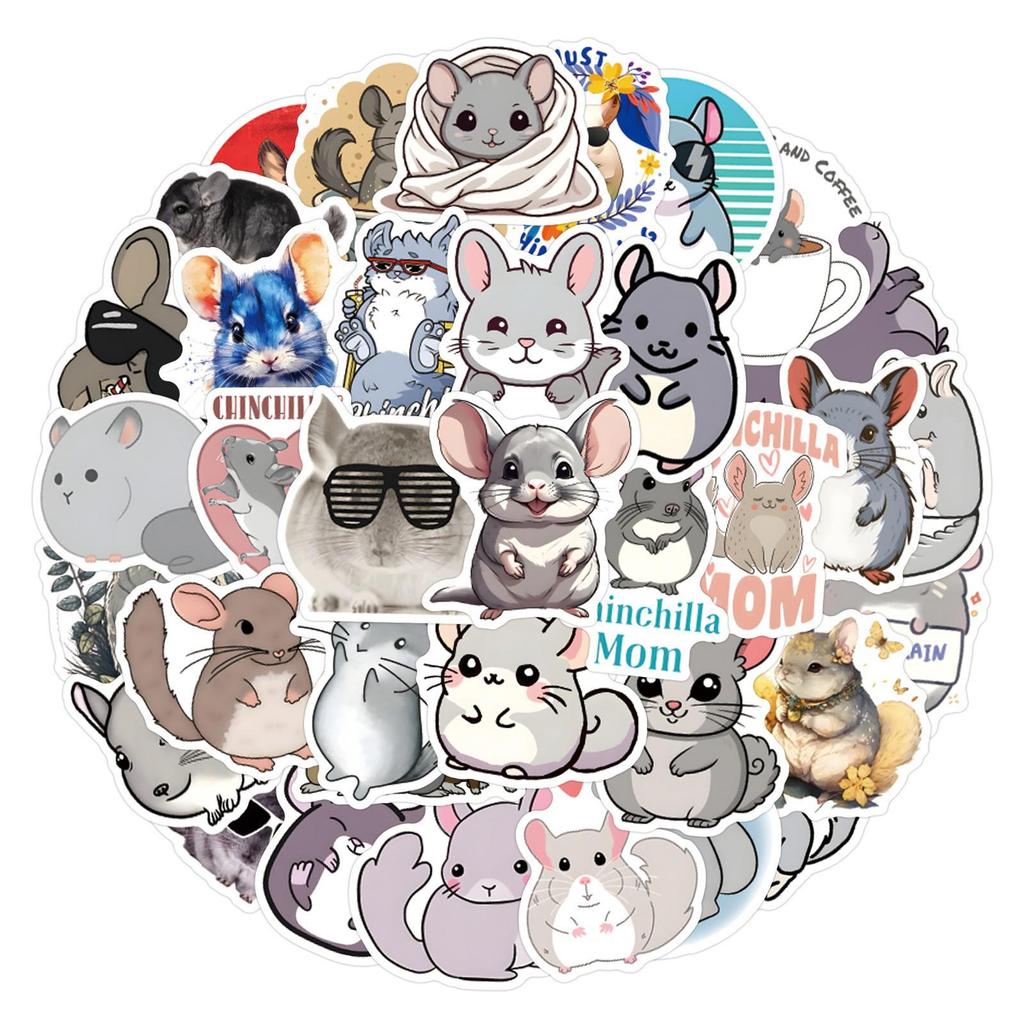 50 Totoro & Chinchilla Cartoon Stickers: Waterproof Decorative Set for Thermos, Journals, Computers & Phones